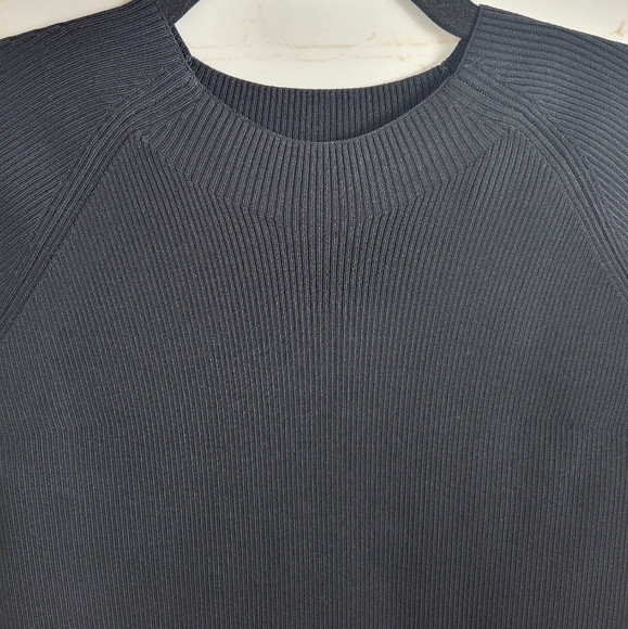 Vince Preppy Fall Ribbed Long Sleeve Sweater Knit Bodycon Midi Dress Black XS - Picture 6 of 12